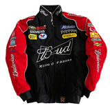Budweiser Racing Jacket – Black & Red NASCAR Embroidered Bomber Gorilla Fits