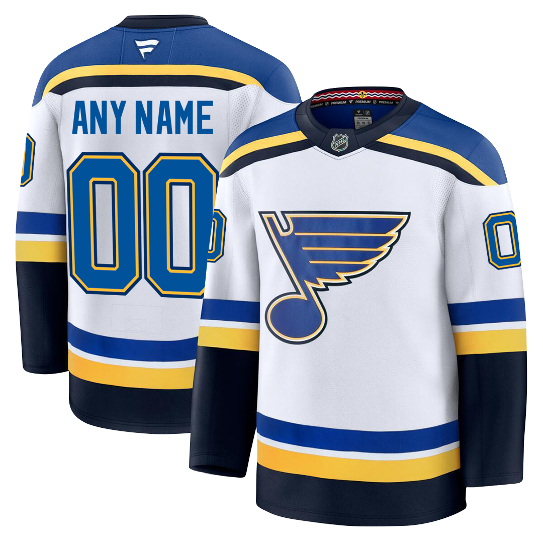 Customizable St. Louis Blues 2024 Fanatics Premium Official NHL AWAY Jersey Gorilla Fits