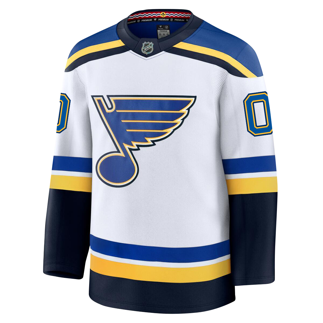 Customizable St. Louis Blues 2024 Fanatics Premium Official NHL AWAY Jersey Gorilla Fits