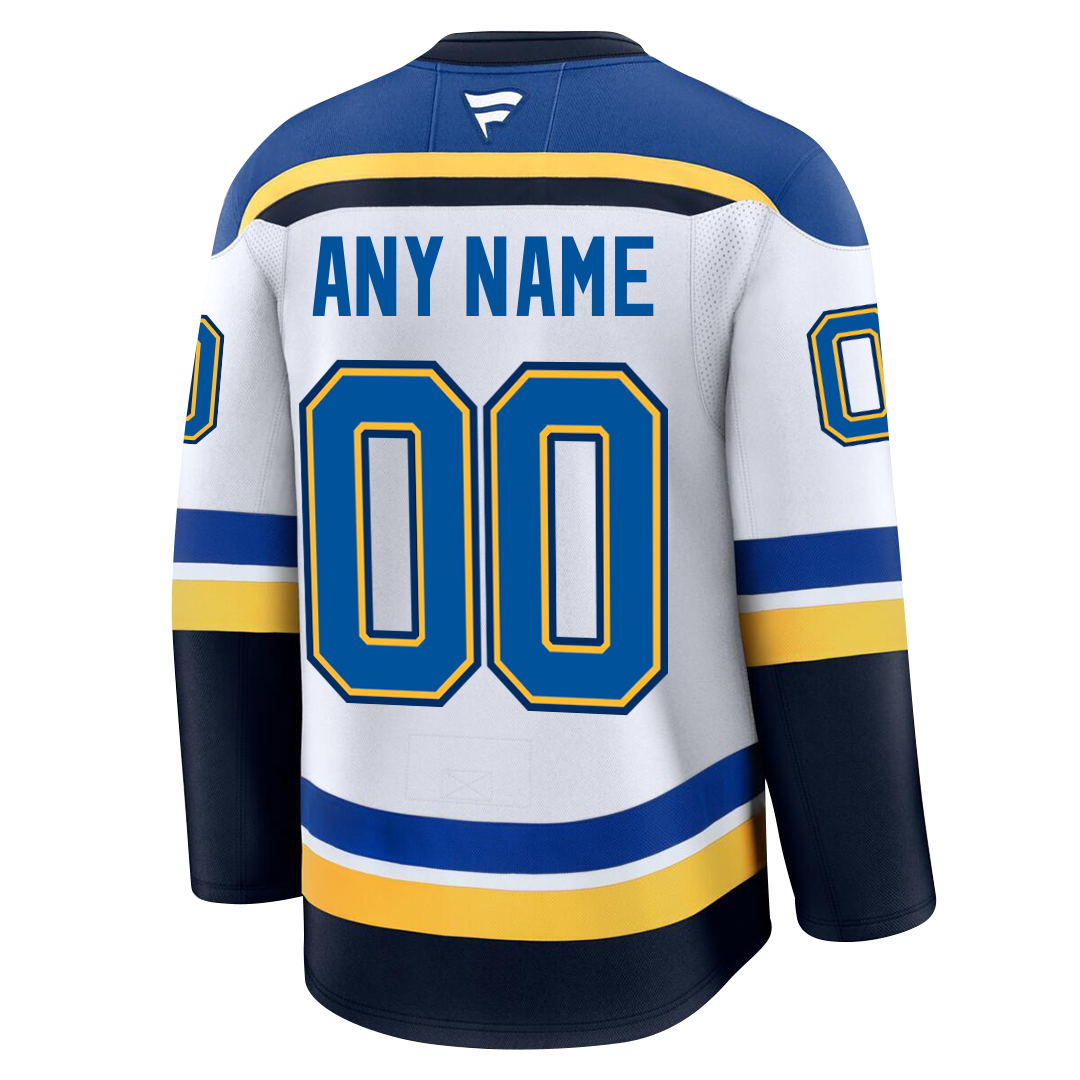 Customizable St. Louis Blues 2024 Fanatics Premium Official NHL AWAY Jersey Gorilla Fits