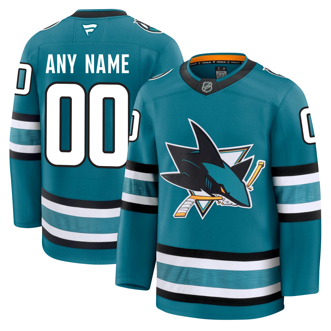 Customizable San Jose Sharks 2024 Fanatics Premium Official NHL HOME Jersey Gorilla Fits