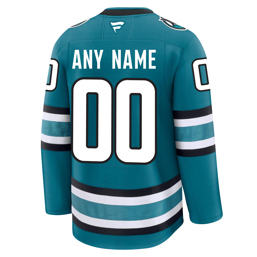 Customizable San Jose Sharks 2024 Fanatics Premium Official NHL HOME Jersey Gorilla Fits