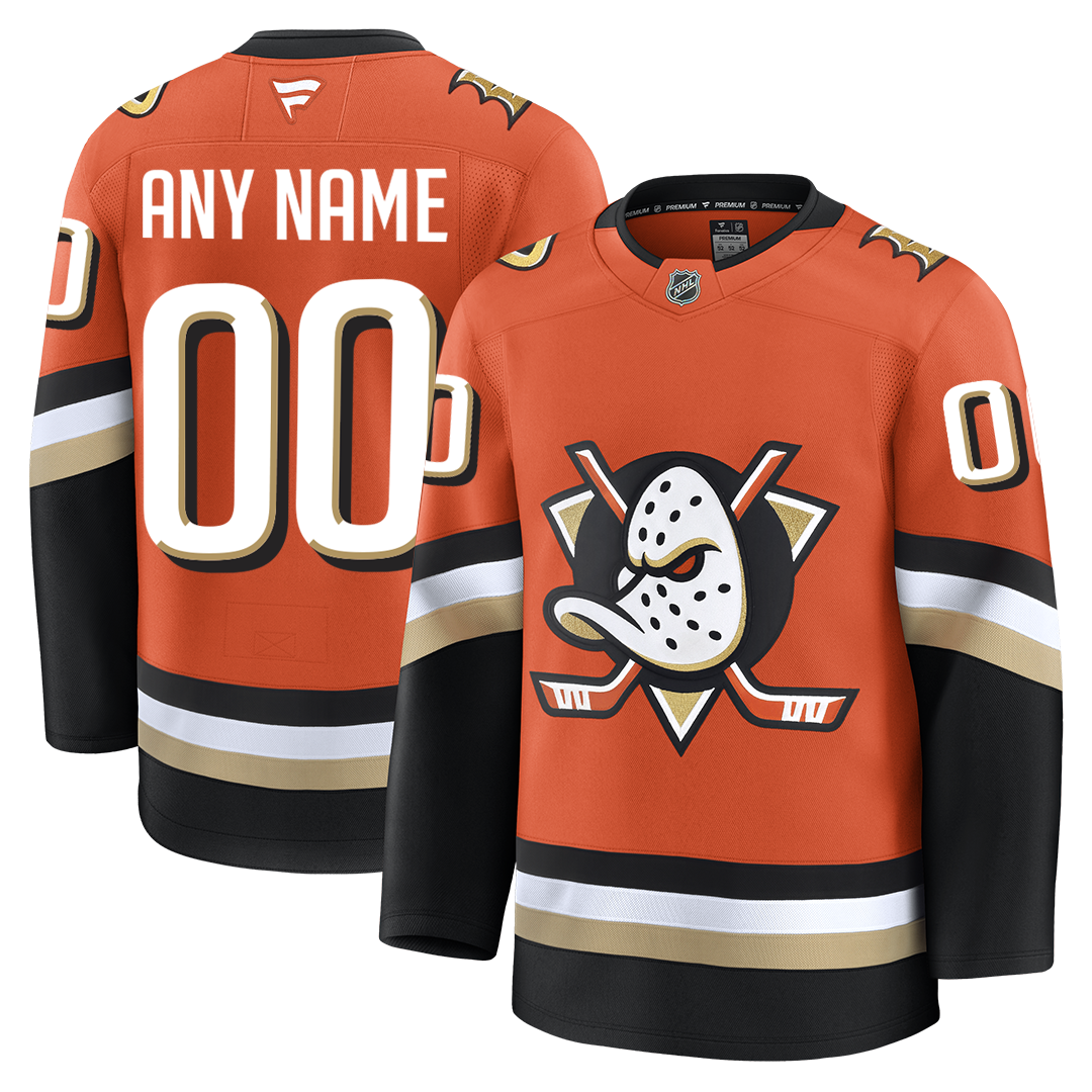 Customizable Anaheim Ducks 2024 Fanatics Premium Official NHL HOME Jersey Gorilla Fits