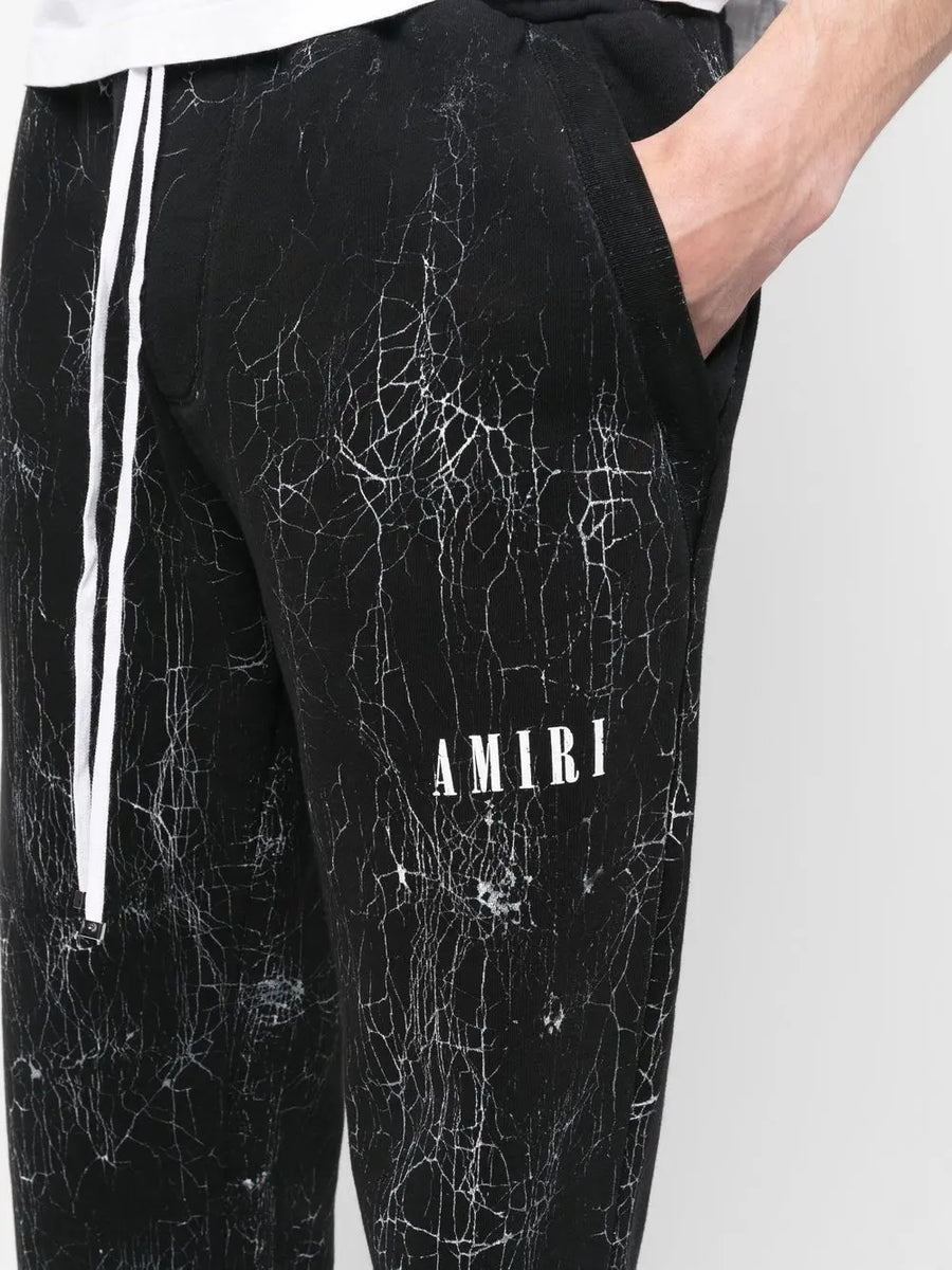 Amiri Cracked Sweatpants in White and Black Options Gorilla fits