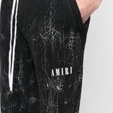 Amiri Cracked Sweatpants in White and Black Options Gorilla fits