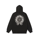 Chrome Hearts Rhinestone Horseshoe Hoodie - Black Gothic Streetwear Chrome-Hearts