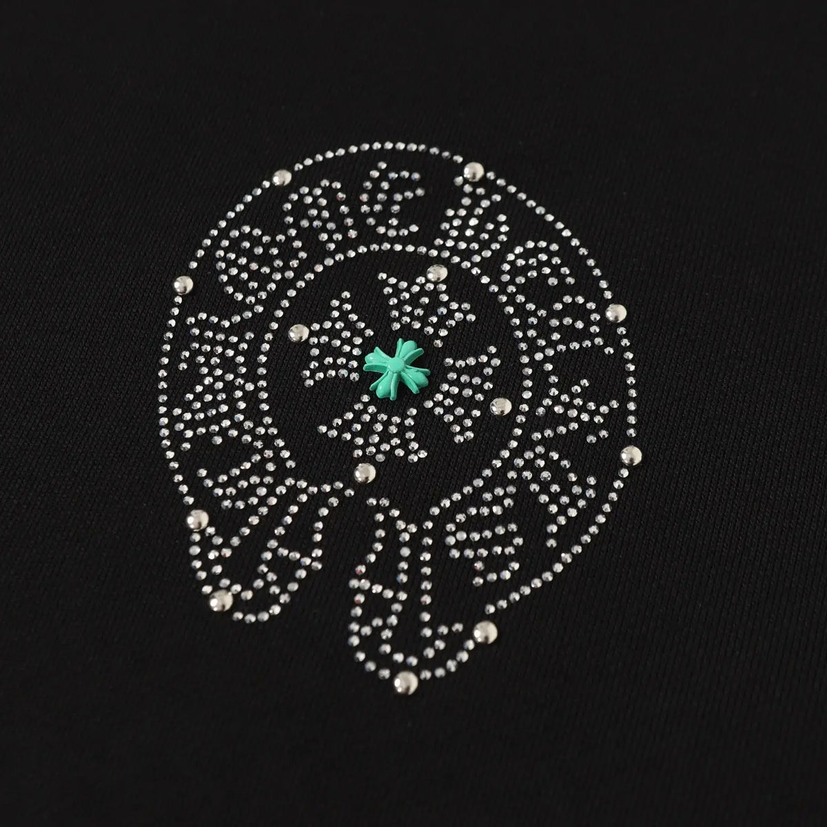 Chrome Hearts Colorful Rhinestone Hoodie - Black Gothic Street Sweatshirt Gorilla Fits