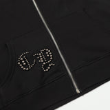 Chrome Hearts Rhinestone Cross Hoodie - Black Gothic Streetwear Chrome-Hearts