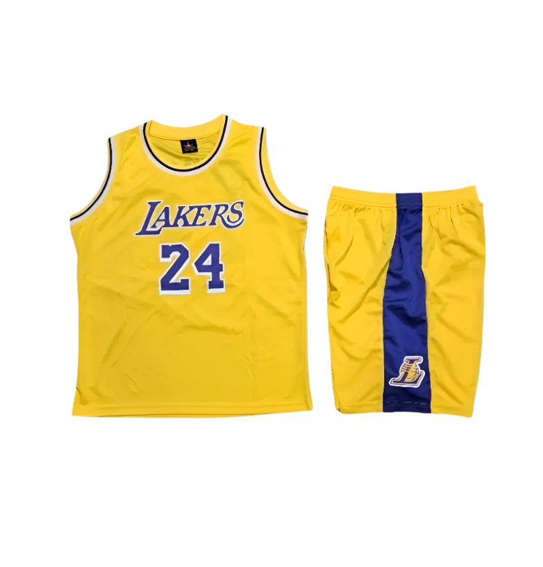 Kobe Bryant yellow 24 LA Lakers Kids Jersey set Gorilla fits
