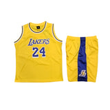 Kobe Bryant yellow 24 LA Lakers Kids Jersey set Gorilla fits