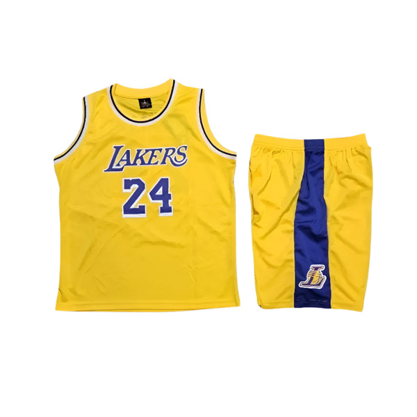 Kobe Bryant yellow 24 LA Lakers Kids Jersey set Gorilla fits