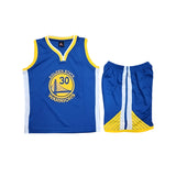 Golden State Warriors #30 Stephen Curry Blue kids jersey set Gorilla fits