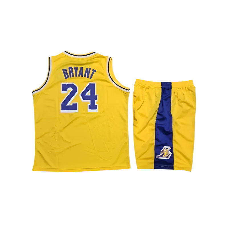 Kobe Bryant yellow 24 LA Lakers Kids Jersey set Gorilla fits