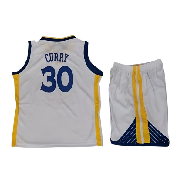 Golden State Warriors #30 Stephen Curry White kids jersey set Gorilla fits