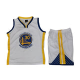 Golden State Warriors #30 Stephen Curry White kids jersey set Gorilla fits