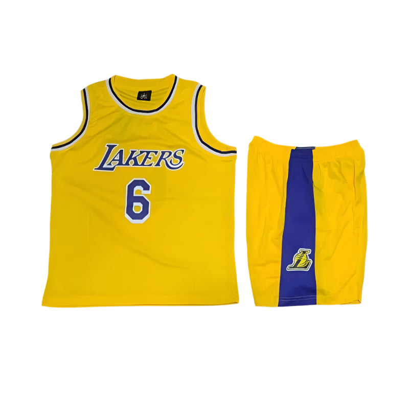 Lebron James yellow 6 LA Lakers Kids Jersey set Gorilla fits