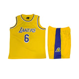 Lebron James yellow 6 LA Lakers Kids Jersey set Gorilla fits