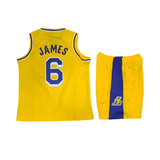 Lebron James yellow 6 LA Lakers Kids Jersey set Gorilla fits