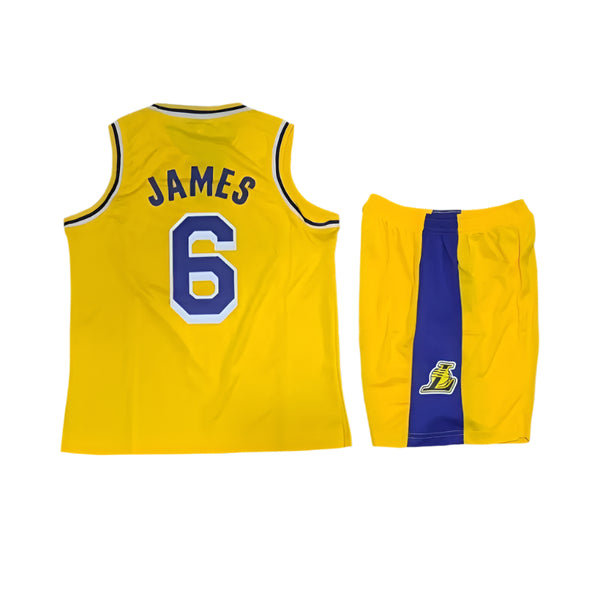 Lebron James yellow 6 LA Lakers Kids Jersey set Gorilla fits