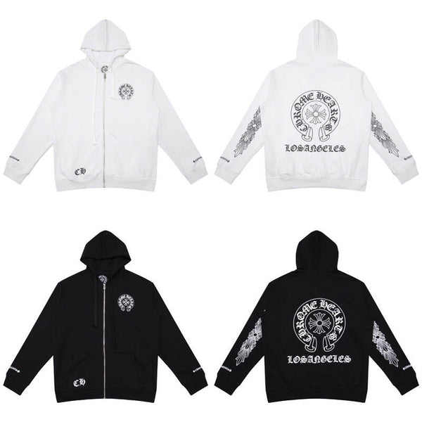 Luxury CHROME HEARTS  Horseshoe ZIP-UP Hoodie Gorilla Fits