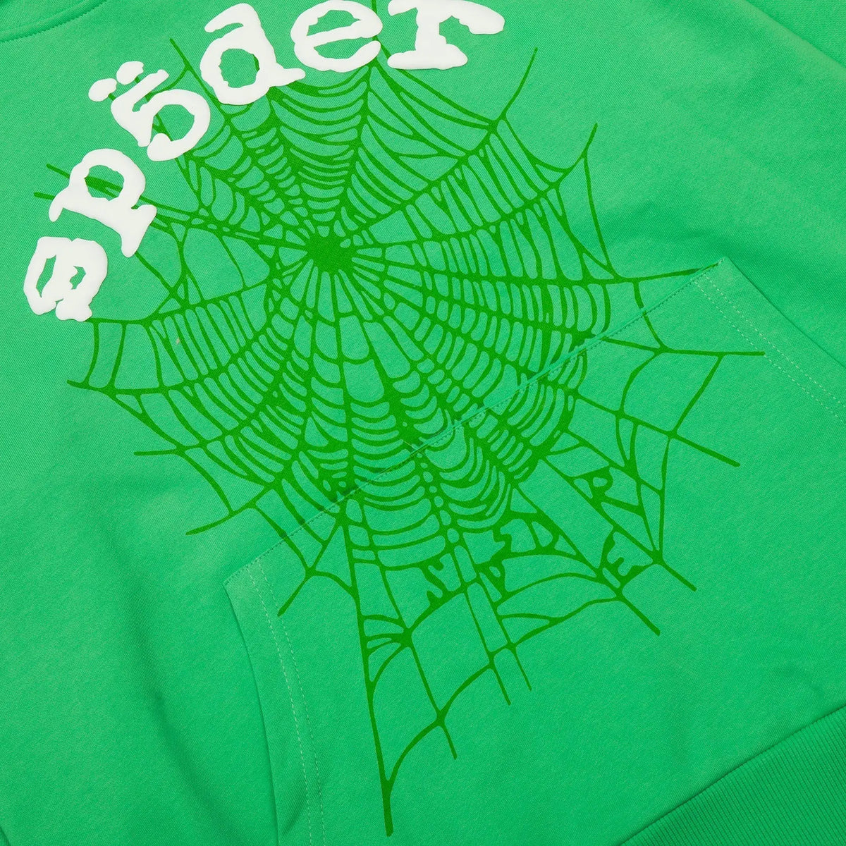 Sp5derFull Green Web Hoodie Sp5der