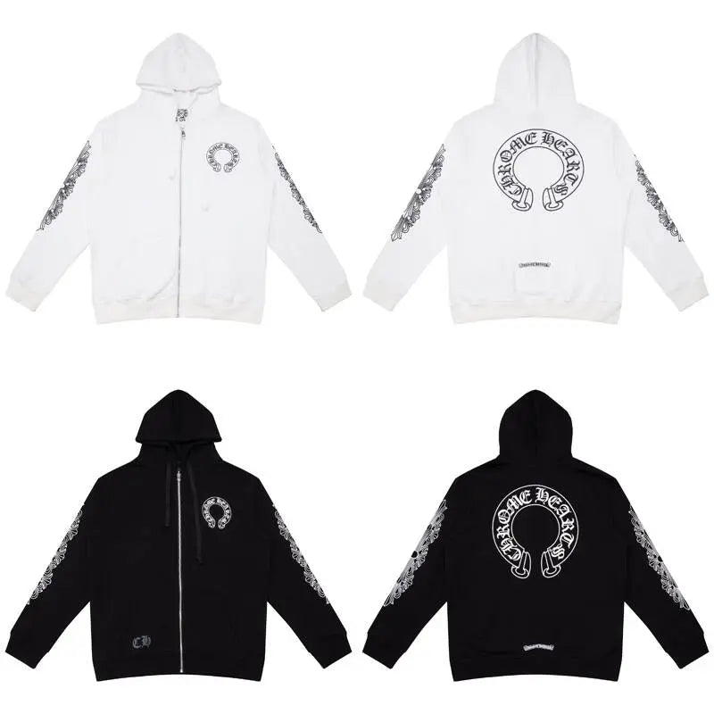 CHROME HEARTS classic Horseshoe ZIP-UP Hoodie Gorilla Fits