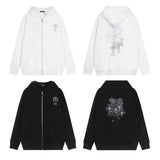 Luxury CHROME HEARTS  ZIP-UP Hoodie Firework Cross Chrome-Hearts