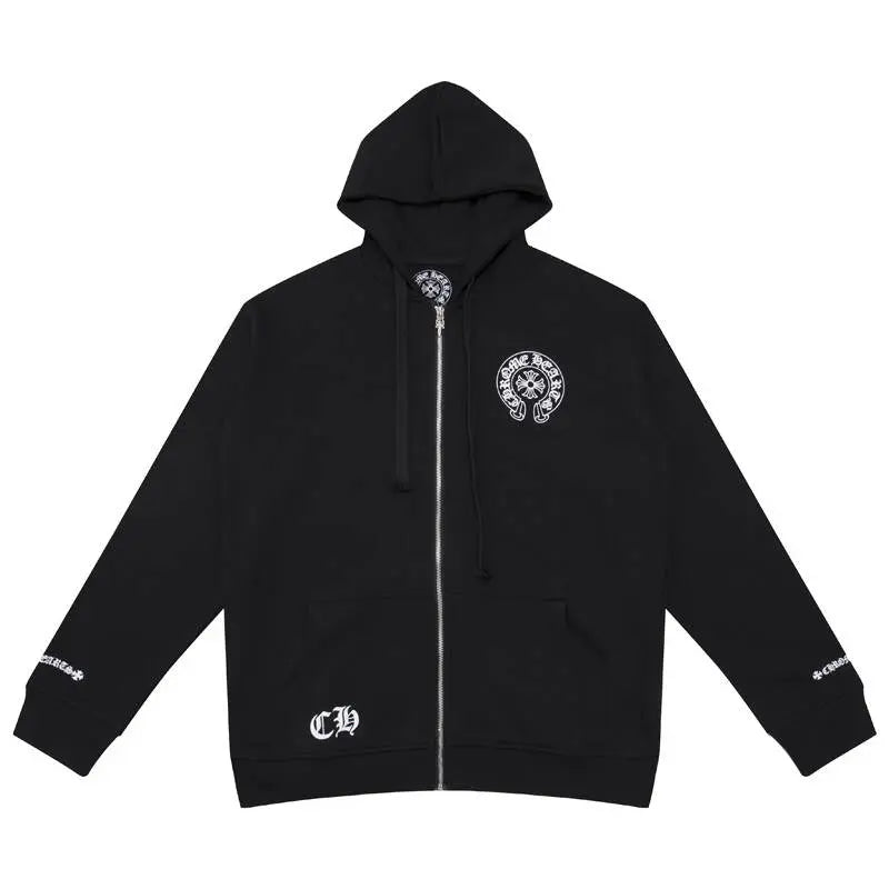 Luxury CHROME HEARTS  Horseshoe ZIP-UP Hoodie Gorilla Fits