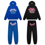 Sp5der 555 Web Hoodie Black/Blue Sp5der