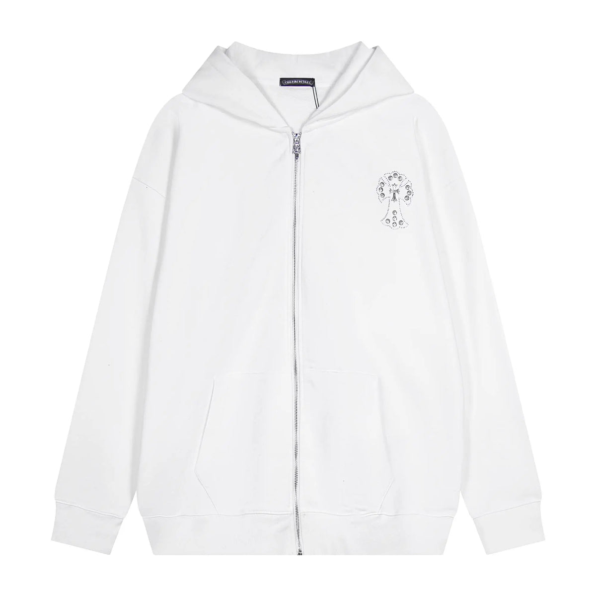 Luxury CHROME HEARTS  ZIP-UP Hoodie Firework Cross Chrome-Hearts