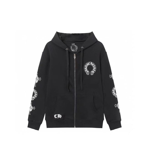 Chrome Hearts Hoodie - Black Street Style Embroidered Sweatshirt 851 Chrome-Hearts
