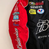 Budweiser Racing Jacket – Black & Red NASCAR Embroidered Bomber Gorilla Fits