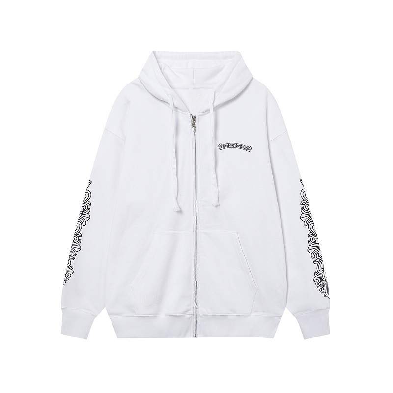 Luxury CHROME HEARTS Pink Paint ZIP-UP Hoodie Gorilla Fits