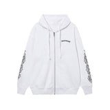 Luxury CHROME HEARTS Pink Paint ZIP-UP Hoodie Gorilla Fits