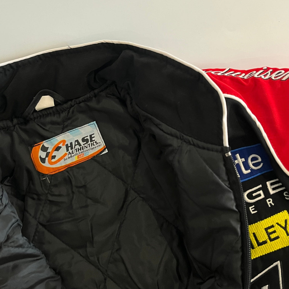Budweiser Racing Jacket – Black & Red NASCAR Embroidered Bomber Gorilla Fits