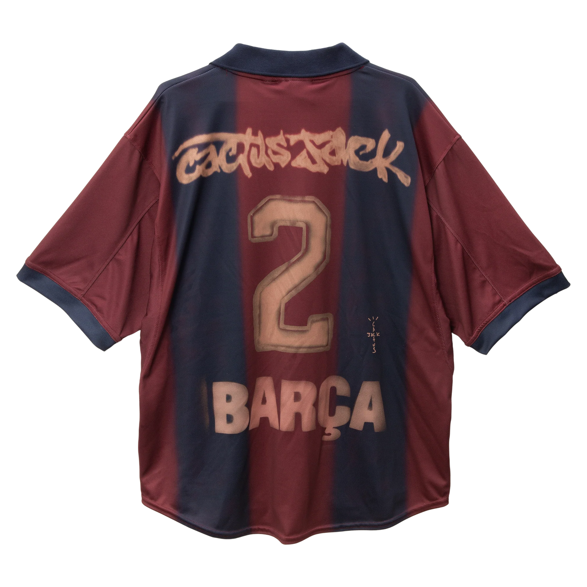 TRAVIS SCOTT FC BARCELONA RETRO 2000/01 HOME SKELETON JERSEY Gorilla fits