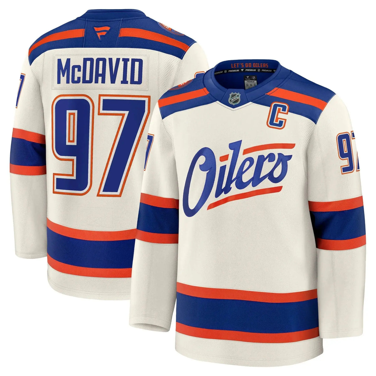 Customizable Edmonton Oilers Fanatics Alternate Premium Cream Jersey