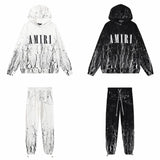 Amiri Cracked Sweatpants in White and Black Options Gorilla fits
