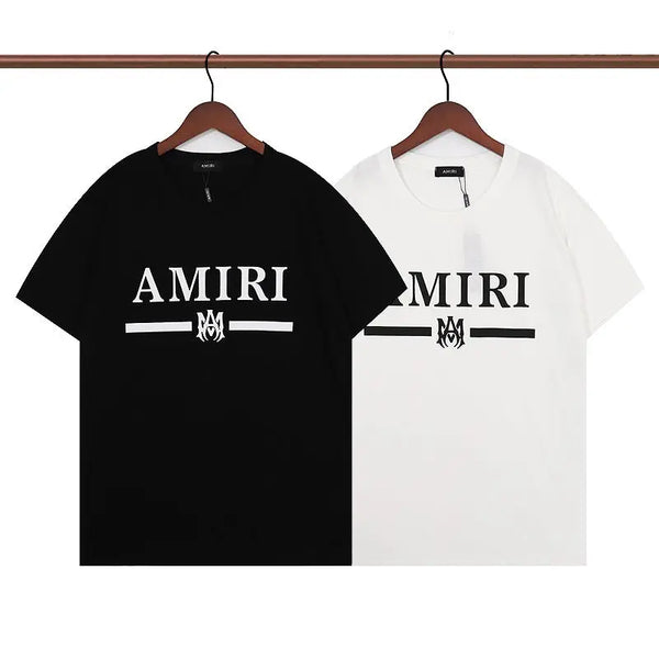 Black and White Amiri Designer logo print T-shirts and black shorts Full set. Buy 3 get 1 FREE Gorilla fits