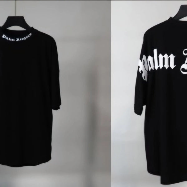 Short-Sleeve Cotton T-Shirt with "Palm Angels" Logo – Oversized Fit in 4 Colors. Buy 3 get 1 FREE Gorilla fits