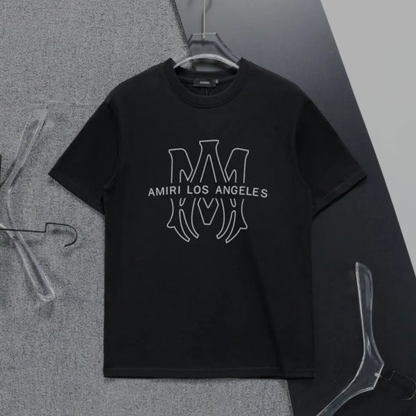 Black and white options Amiri Designer logo print Los Angeles T-shirts. Buy 3 get 1 FREE Gorilla fits