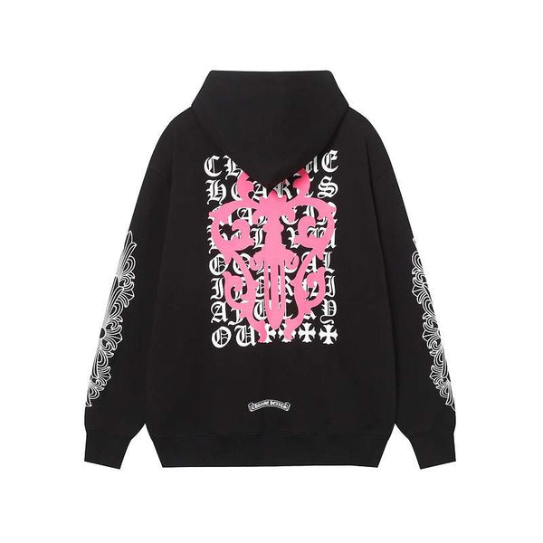 Luxury CHROME HEARTS Pink Paint ZIP-UP Hoodie Gorilla Fits