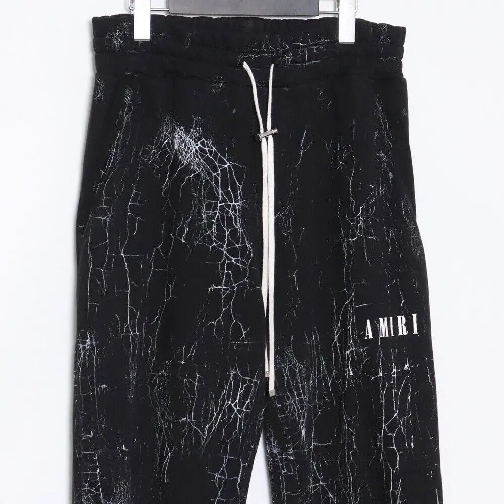 Amiri Cracked Sweatpants in White and Black Options Gorilla fits