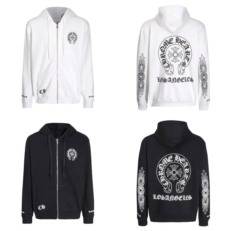 Luxury CHROME HEARTS  Horseshoe ZIP-UP Hoodie Gorilla Fits