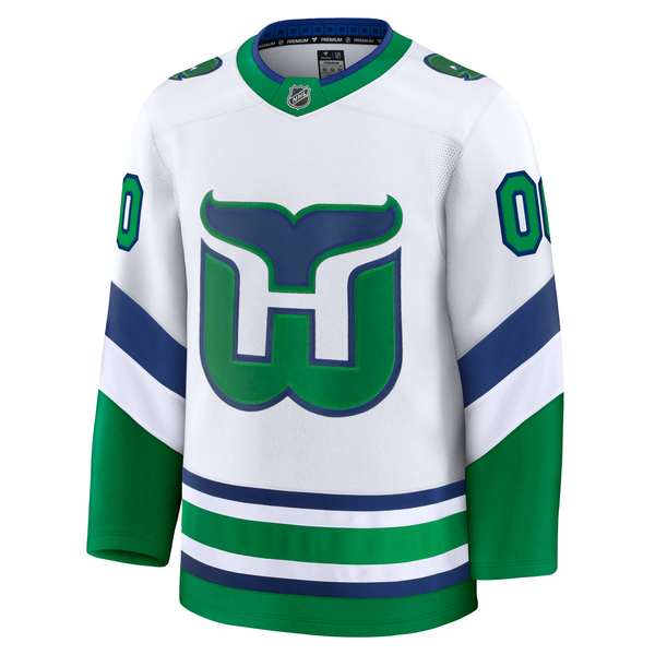 Customizable Carolina Hurricanes 2024 Fanatics Premium White Whalers Jersey Gorilla Fits