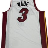 Miami heat Dwyane Wade 3 Jersey - Mitch&ness - White & red/ nba jersey.Adult Men size. Embroidered. Gorilla fits