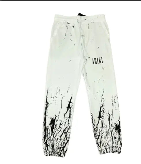 Amiri Cracked Sweatpants in White and Black Options Gorilla fits