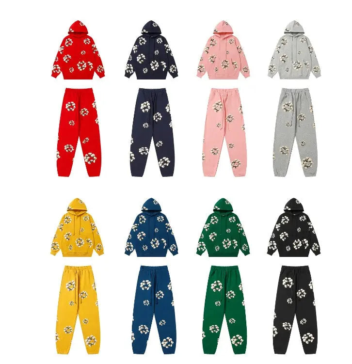 Denim Tears-Wreath Graphic Hoodie Tracksuit & Sweatpants Gorilla fits