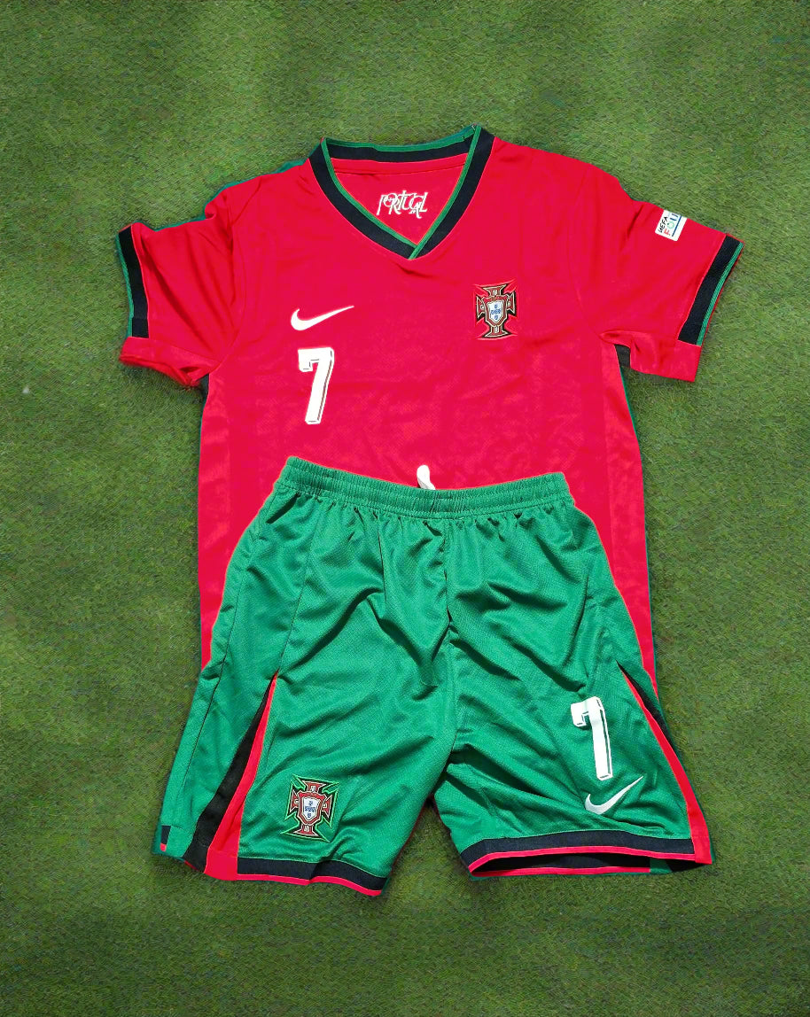 Ronaldo Portugal Euro 2024 HOME and Away  KIT – Authentic quality for Kids Gorilla fits
