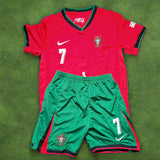 Ronaldo Portugal Euro 2024 HOME and Away  KIT – Authentic quality for Kids Gorilla fits